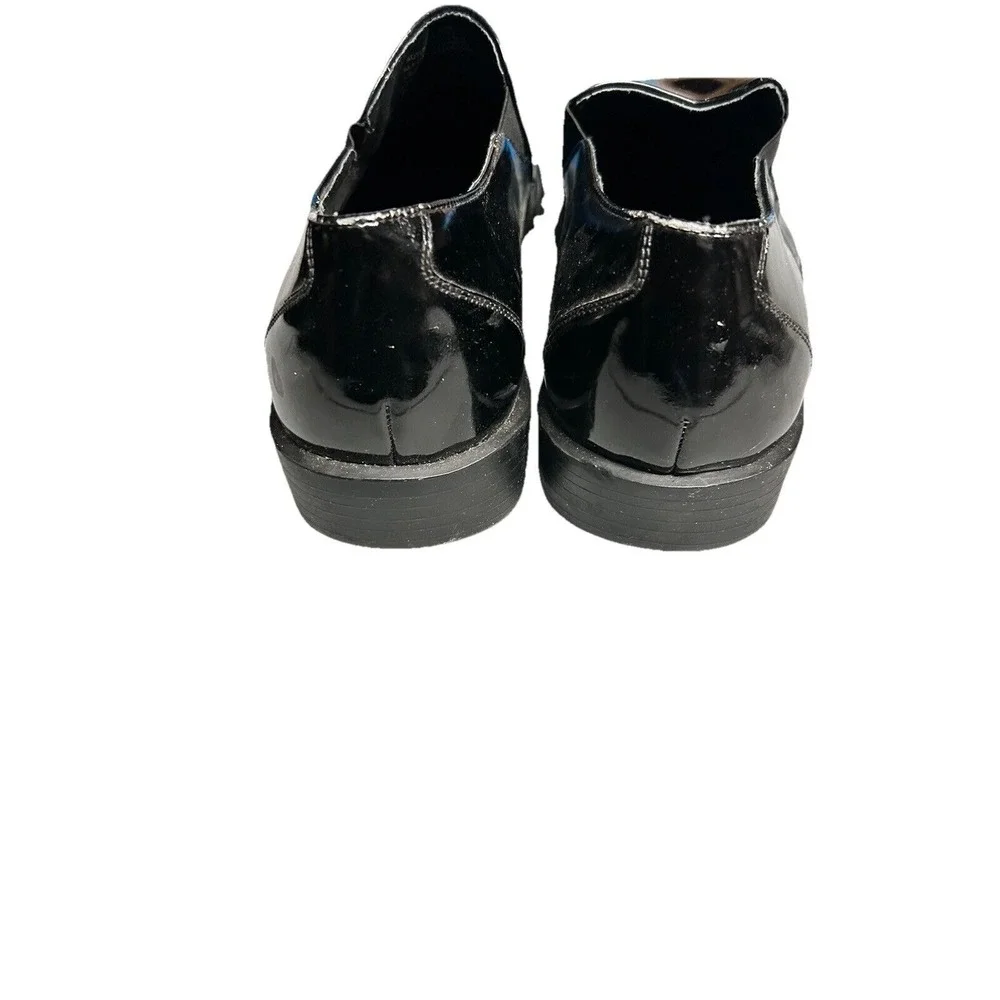 Joseph & Feiss International Mens Black Patent Leather Square Toe Loafers Formal